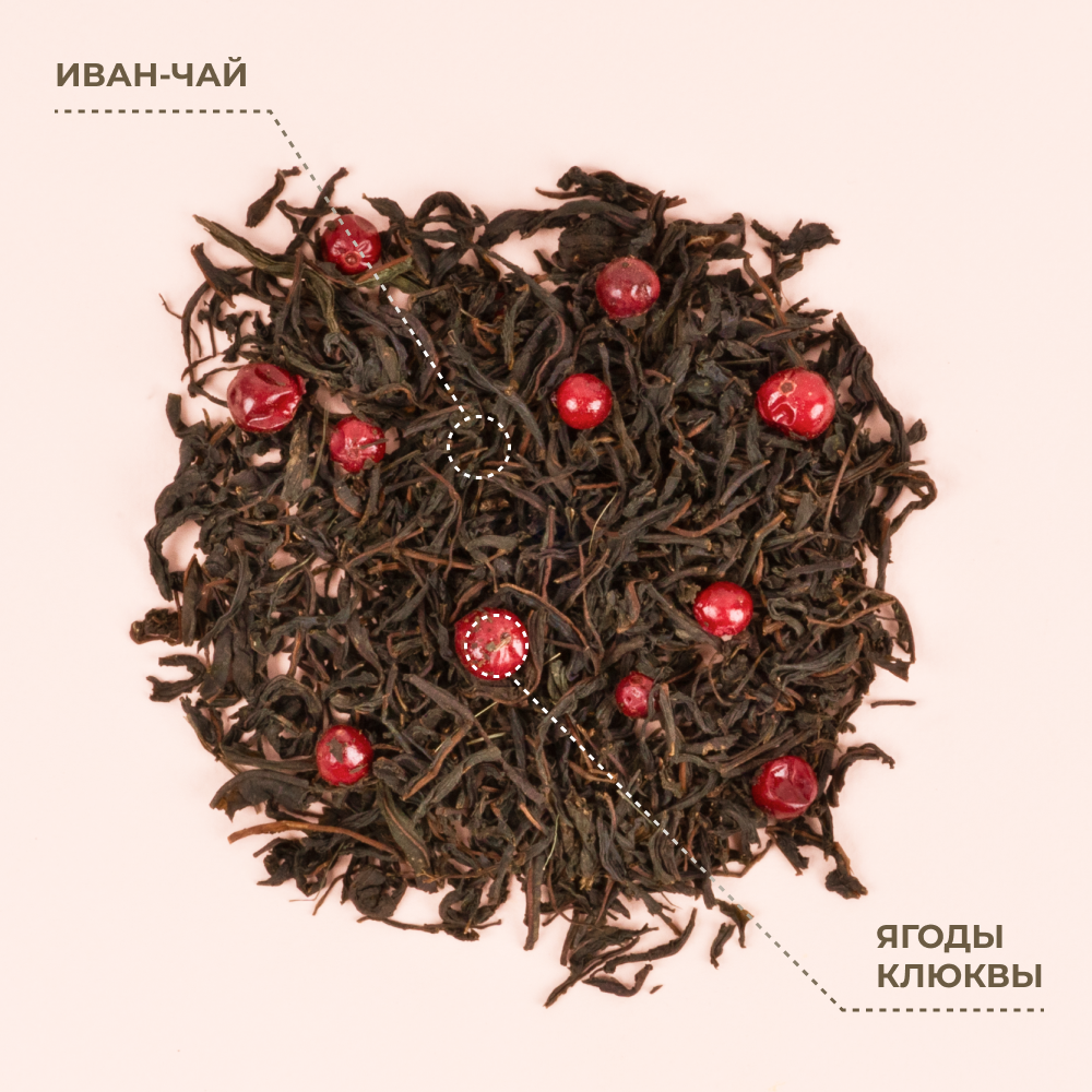 Напиток чайный Иван-чай ферментированный с ягодами клюквы