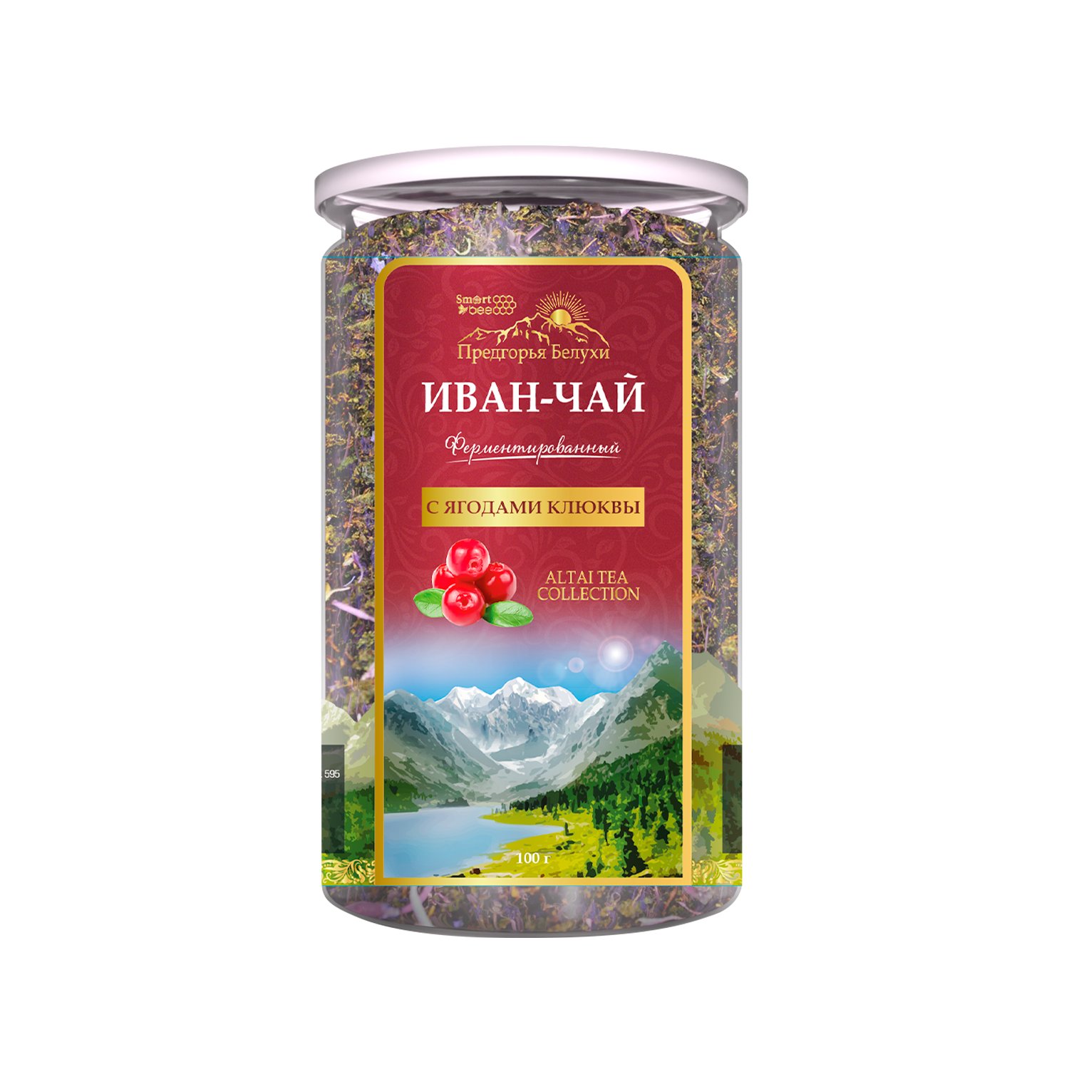 Напиток чайный Иван-чай ферментированный с ягодами клюквы