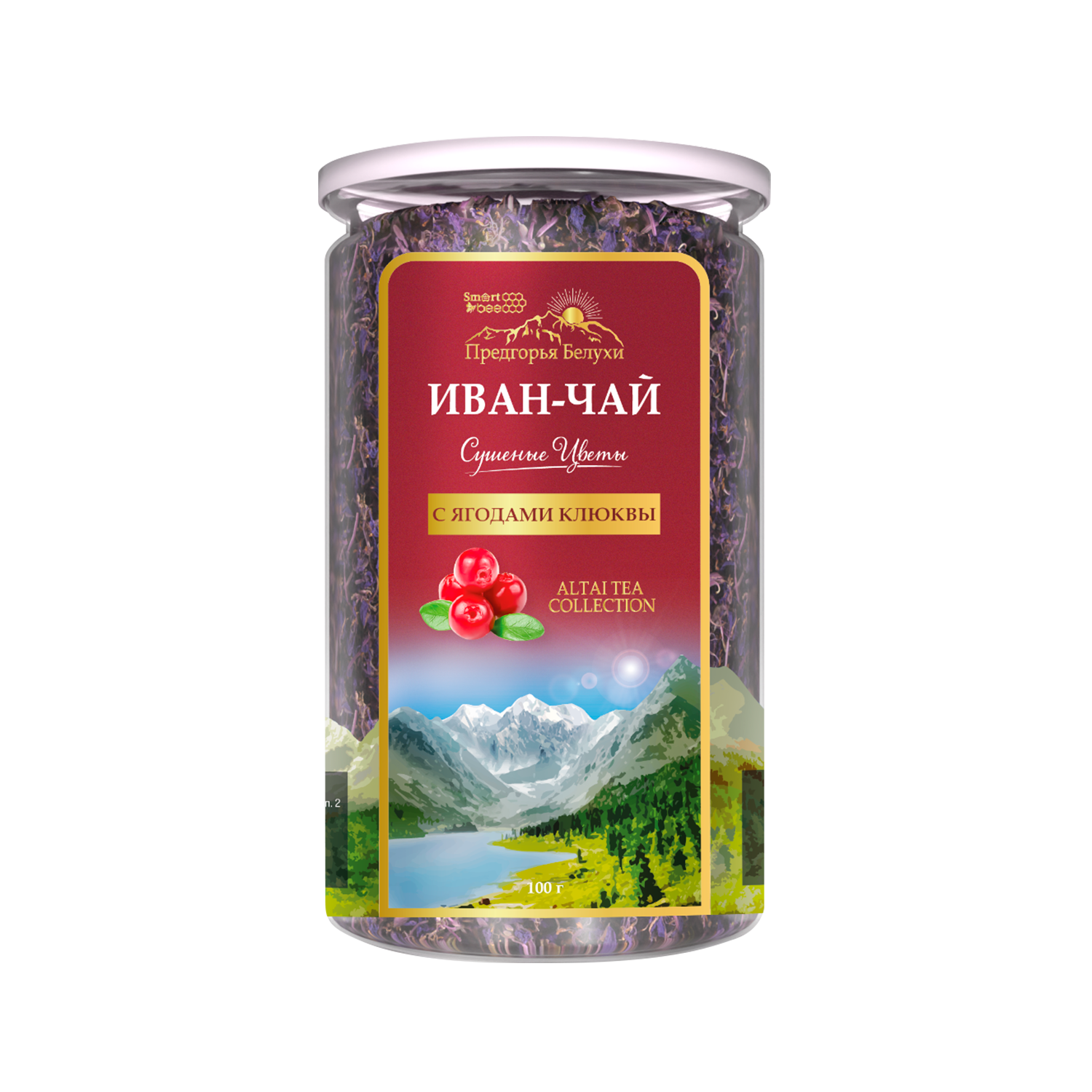 Напиток чайный Иван-чай Сушеные цветы с ягодами клюквы