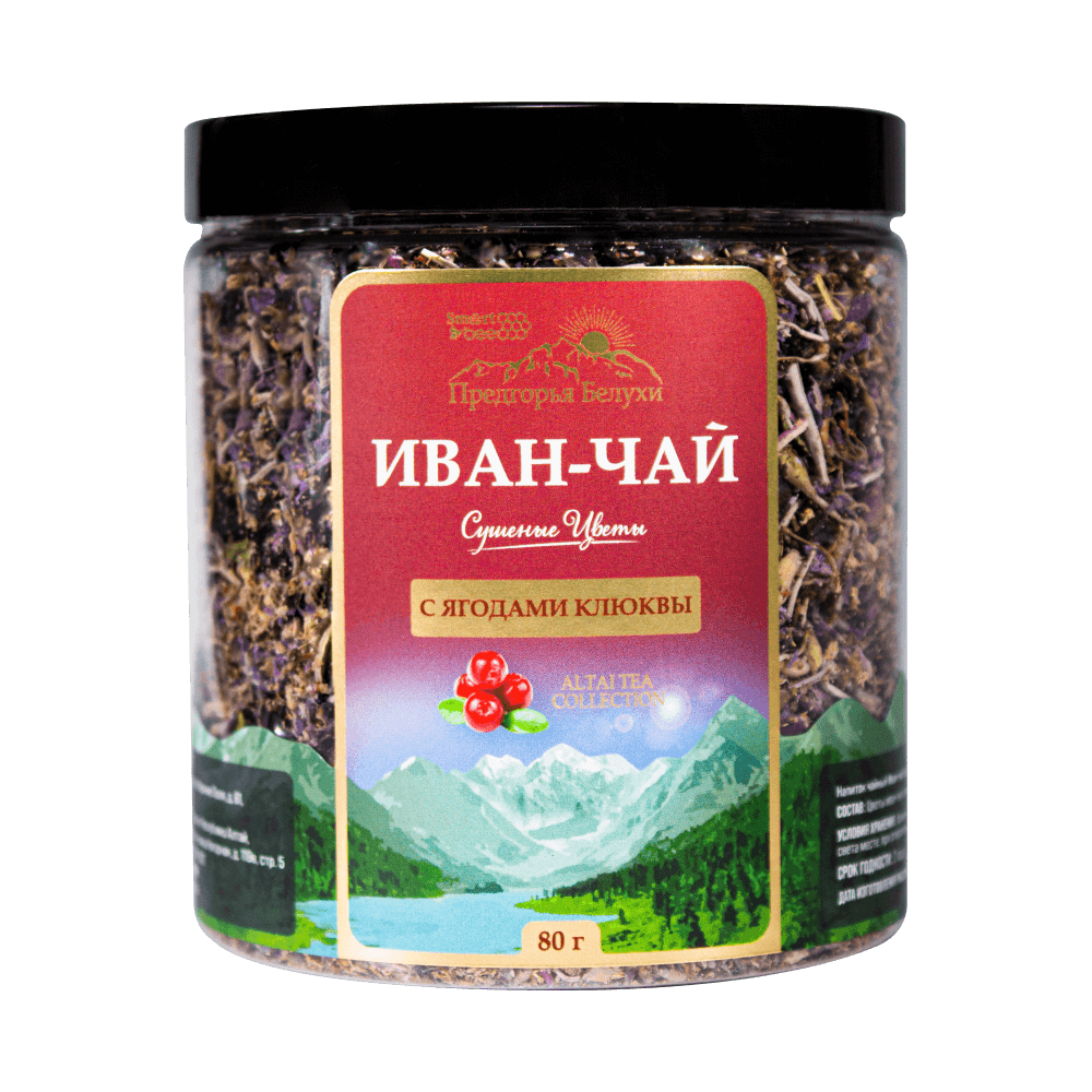 Напиток чайный Иван-чай Сушеные цветы с ягодами клюквы