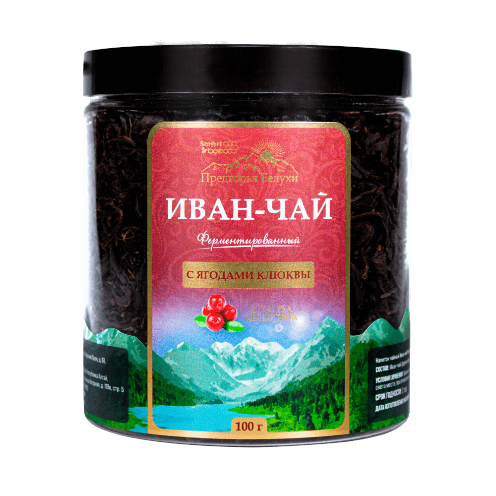 Напиток чайный Иван-чай ферментированный с ягодами клюквы